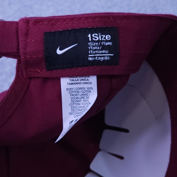 Nike Hat Florida State Seminoles Adult Garnet Futura Heritage86 Adjustable Cap - Picture 10 of 11